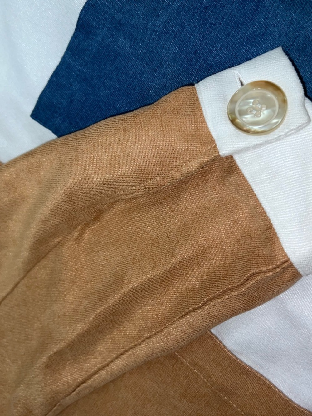 SHEIN White and Navy Colorblock Shacket - Picture 6 of 6